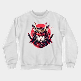 samurai cat Crewneck Sweatshirt